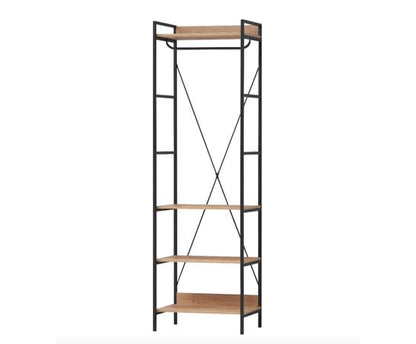 Cohen Open Wardrobe with 4 Shelves- Riveria Oak