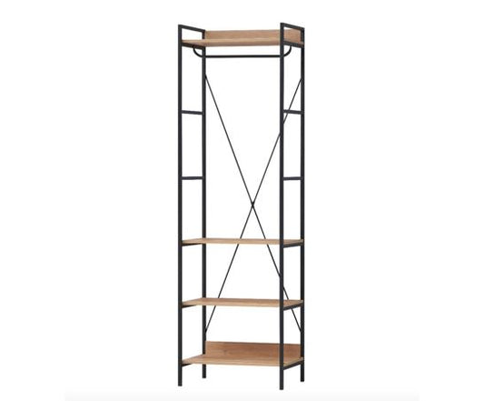 Cohen Open Wardrobe with 4 Shelves- Riveria Oak
