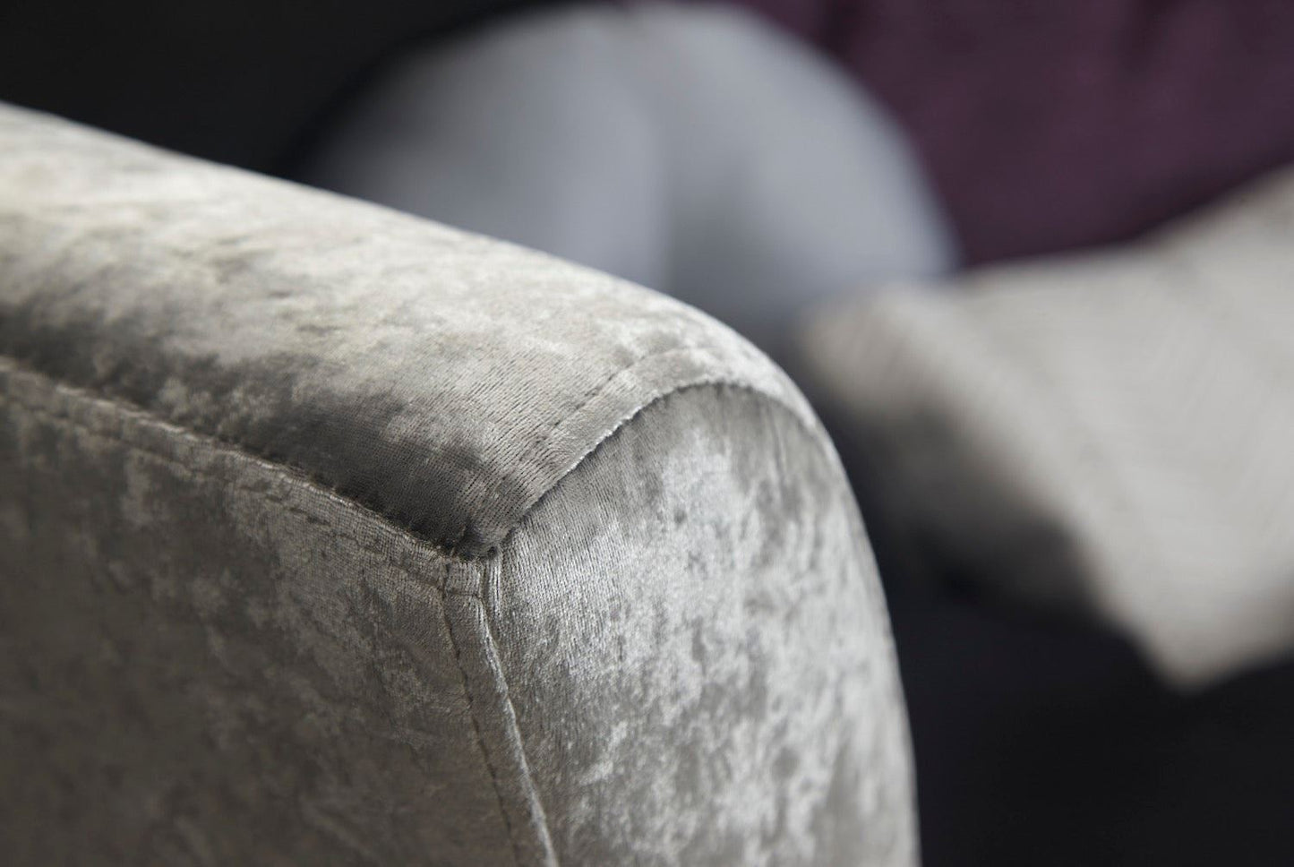 Vanessa Window Seat-Grey Crushed Velvet
