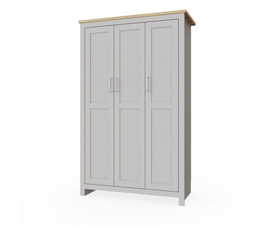 Lincoln 3 Door Wardrobe- Light Grey