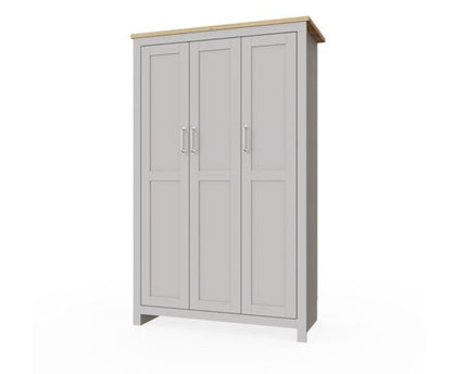 Lincoln 3 Door Wardrobe- Light Grey