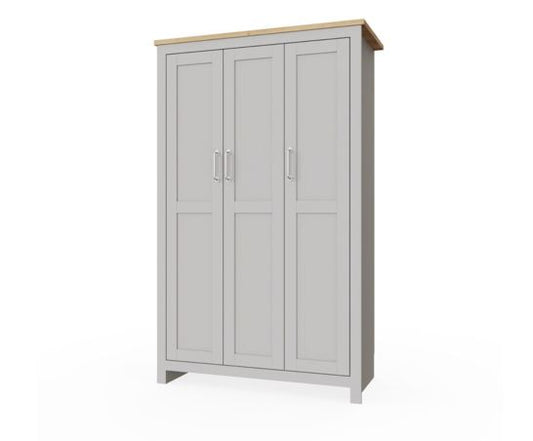 Lincoln 3 Door Wardrobe- Light Grey