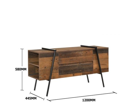Burr TV Cabinet with 2 Drawers