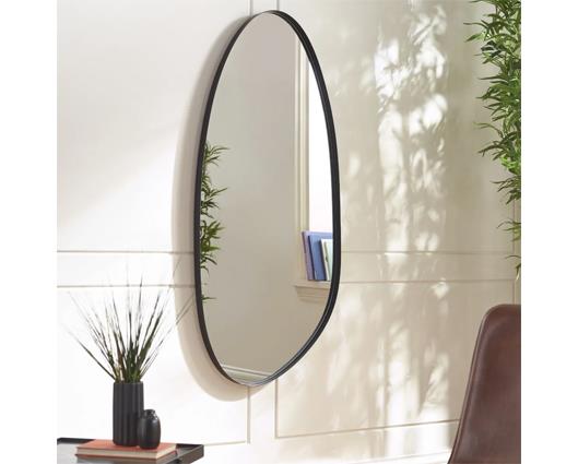 Rushmore Black Metal 95cm Organic Shaped Wall Mirror
