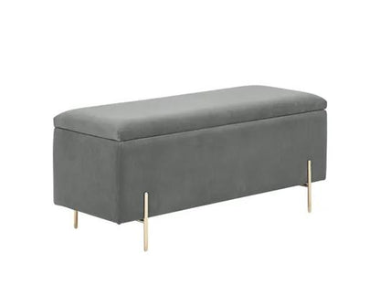 Melta Ottoman Storage Bench-Grey