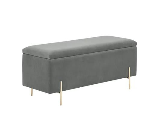 Melta Ottoman Storage Bench-Grey