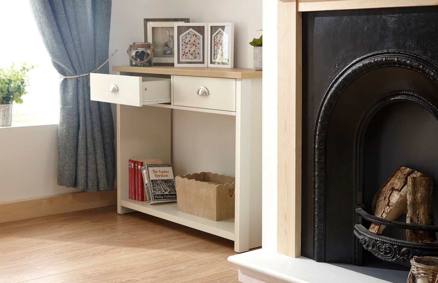 Lachlan Console Hall Table-Cream