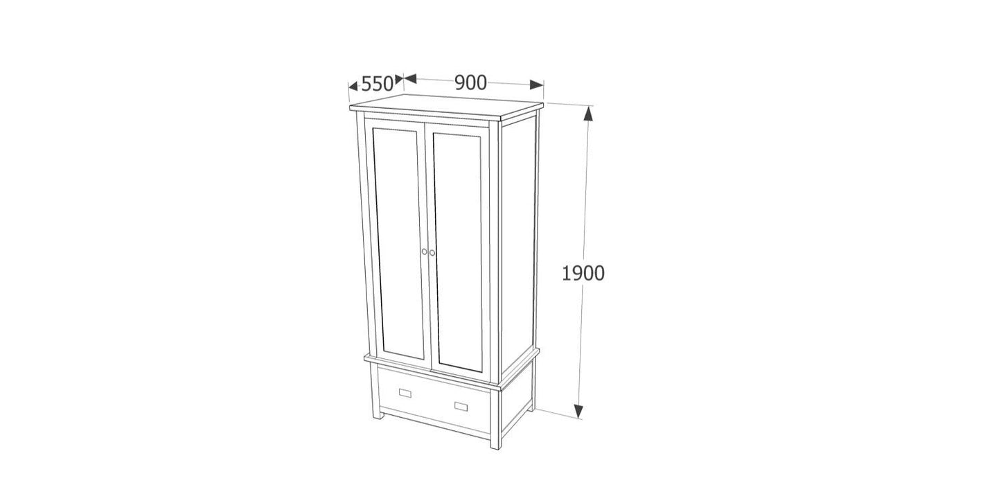 Ballard 2 Door, 1 Drawer Wardrobe