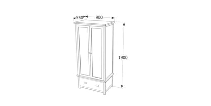 Ballard 2 Door, 1 Drawer Wardrobe