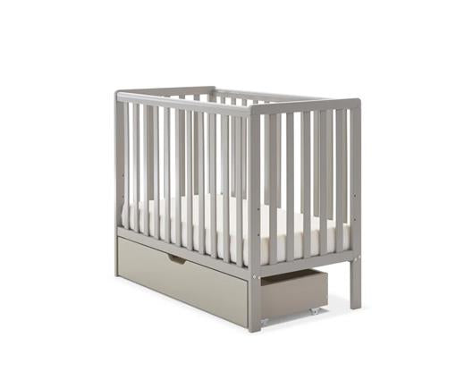 Space Saver Cot & Eco Plus Mattress-Warm Grey