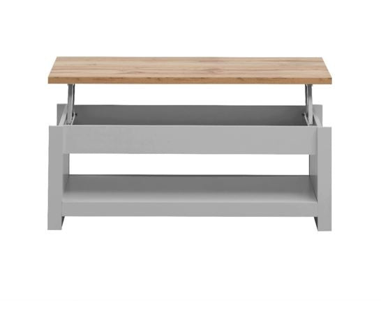 Lincoln Lift-Up Coffee Table- Light Grey