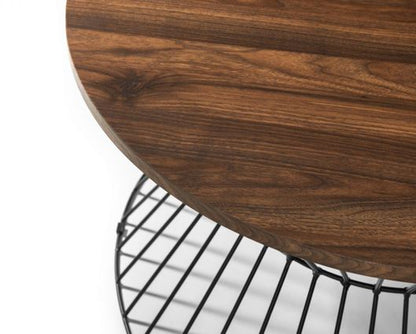 Round Wire Coffee Table - Walnut