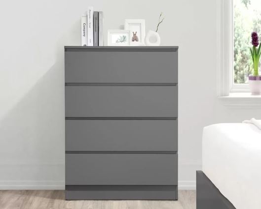 Oakley 4 Drawer Chest- Grey