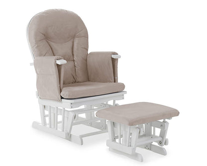 Mila Reclining Glider Chair and Stool - Sand