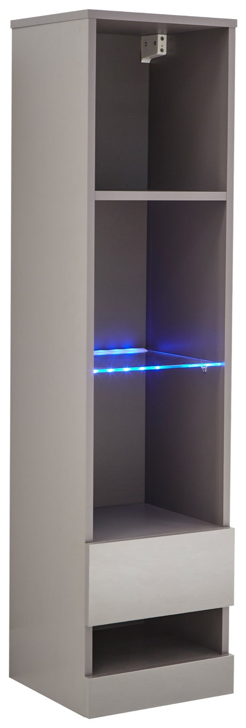 Graze Tall Shelf Unit with LED-Grey