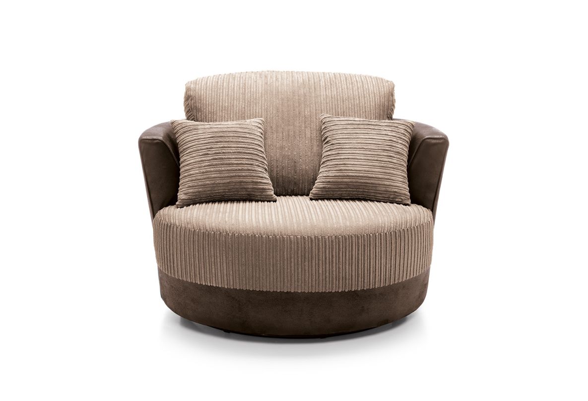 Dulcie Swivel Chair - Brown & Beige