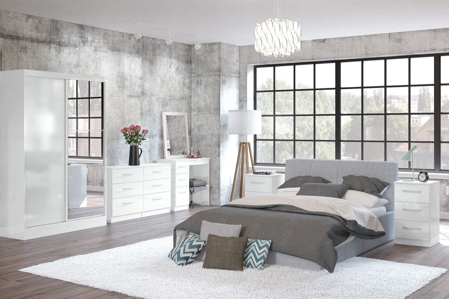 Larz 5 Drawer Chest - White