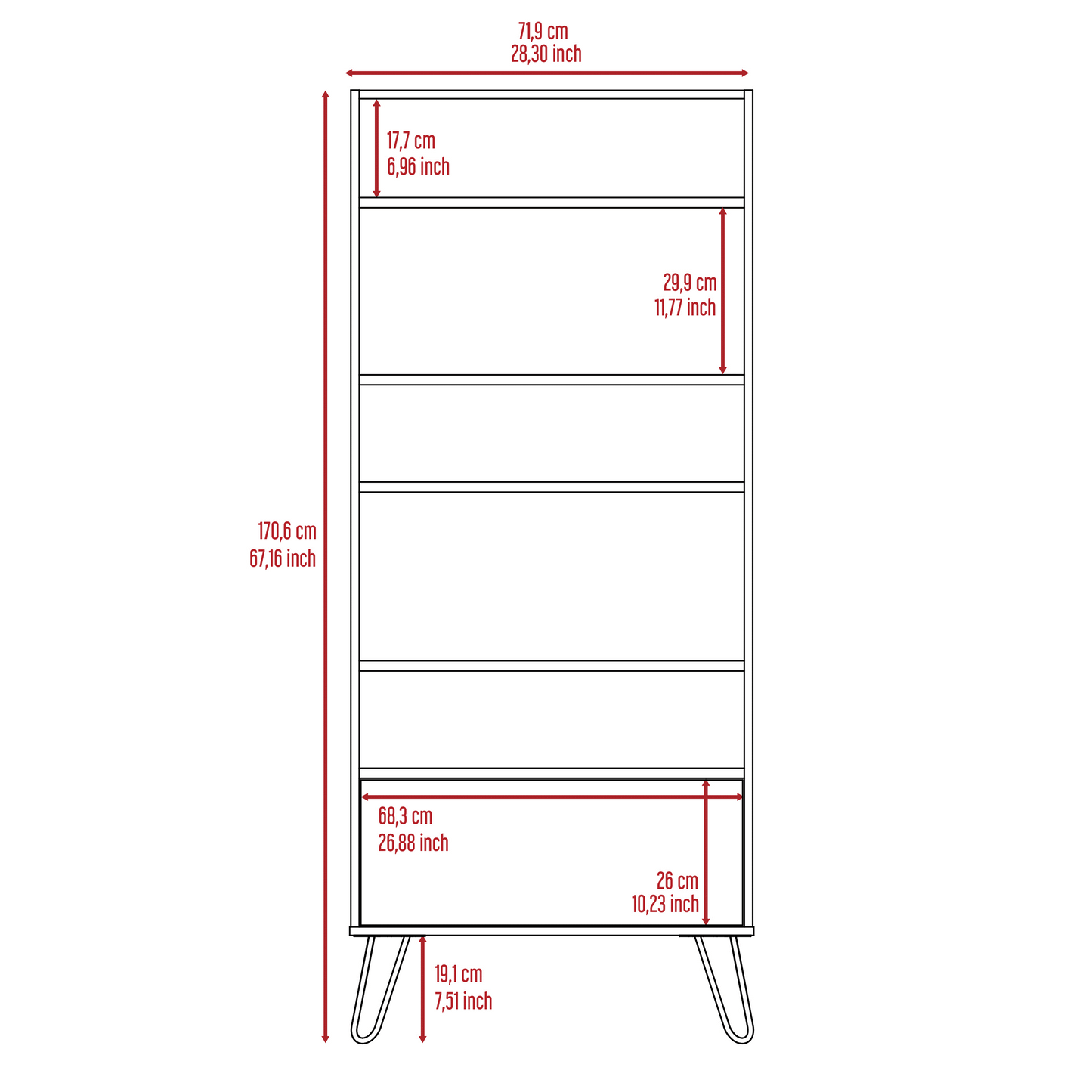 Viva Display Bookcase with Door
