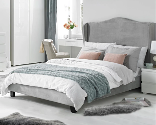 Claiborn King Size Bed Silver Silver