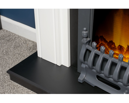 Giovannia Fireplace Suite 39inch White/Black With Electric Fire - Black 