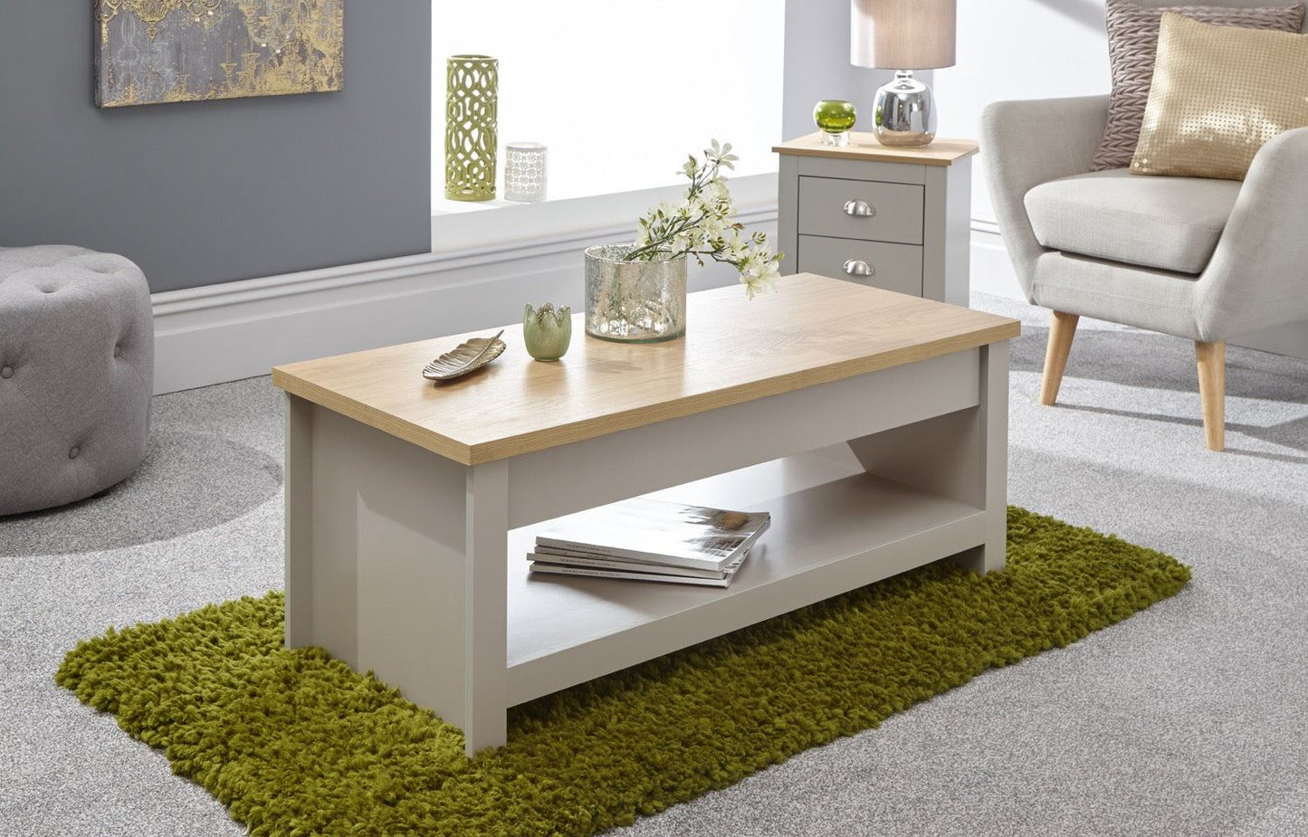 Lachlan Lift Up Coffee Table-Grey