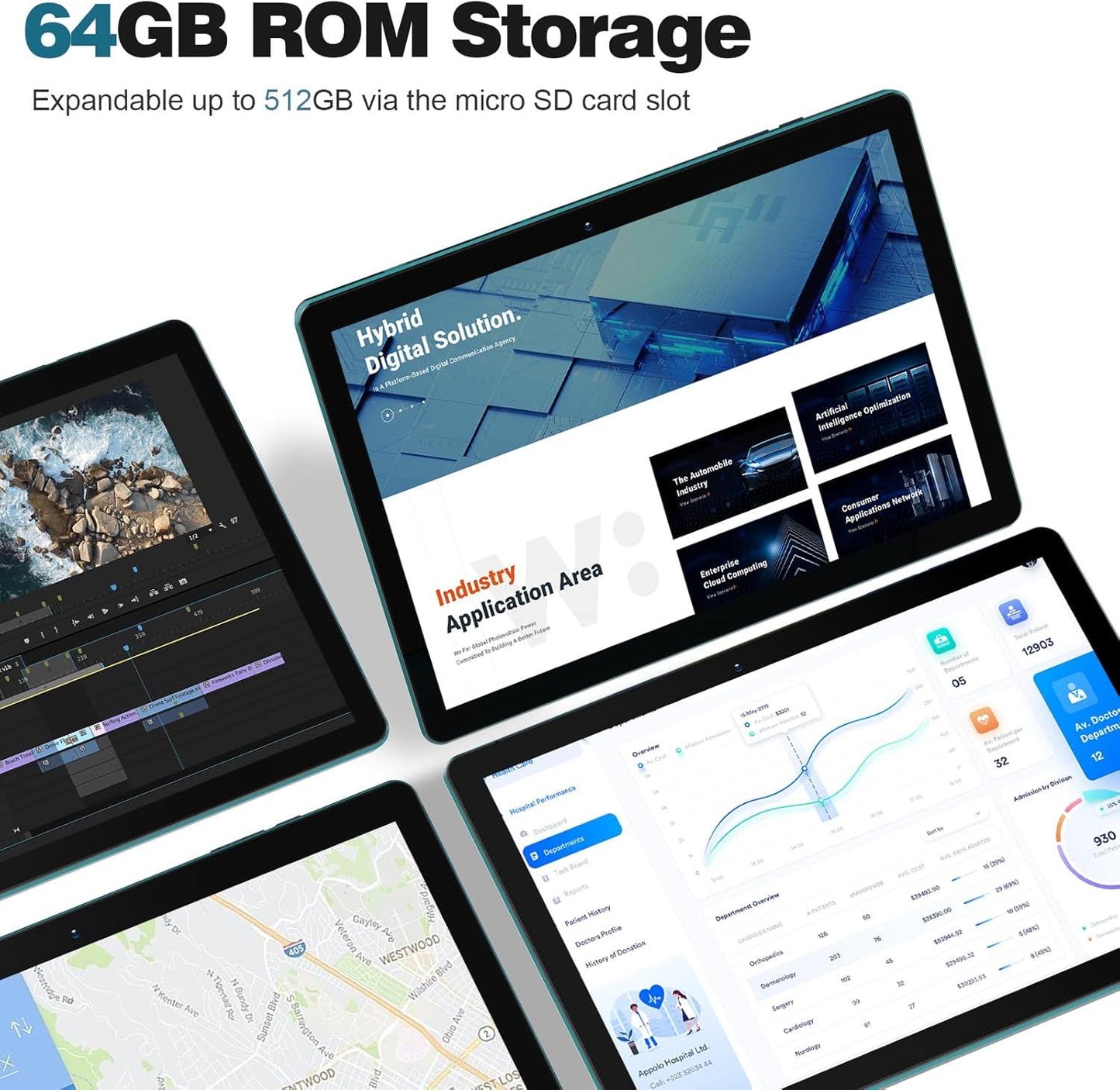 PRITOM 10 inch Android WiFi Tablet - 64GB