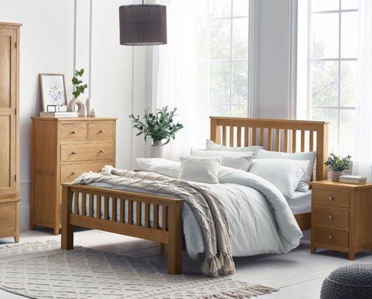 Mallory High Footend Double Bed - Oak