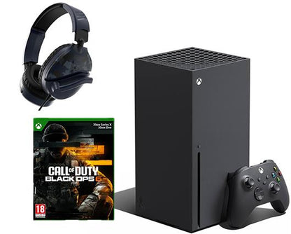 Xbox Series X with Call of Duty Black Ops 6 & Turtle Beach Recon 70 Blue Camo Headset