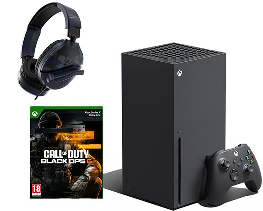 Xbox Series X with Call of Duty Black Ops 6 & Turtle Beach Recon 70 Blue Camo Headset