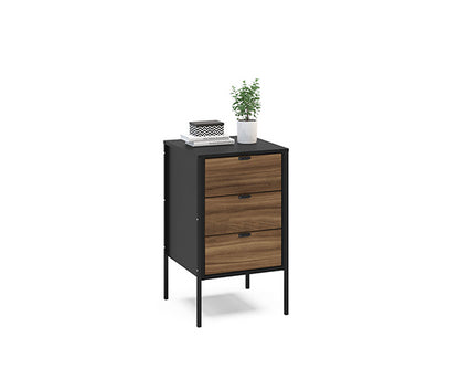 Opus 3 Drawer Storage Unit- Walnut & Black
