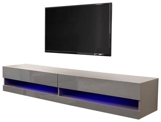 Graze LED 150cm Wall TV Unit-Grey