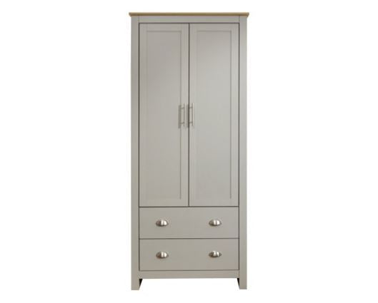 Lachlan 2 Door 2 Drawer Wardrobe-Grey