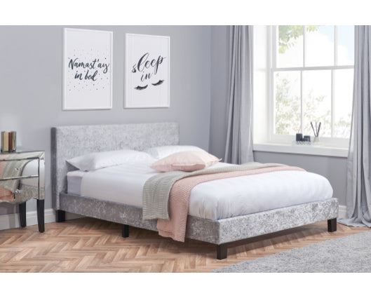 Berlin Steel Crushed Velvet Bed - King