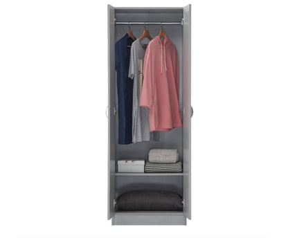 Easton 2 Door Wardrobe- Grey