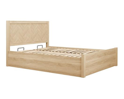 Herringford Ottoman King Bed - Oak