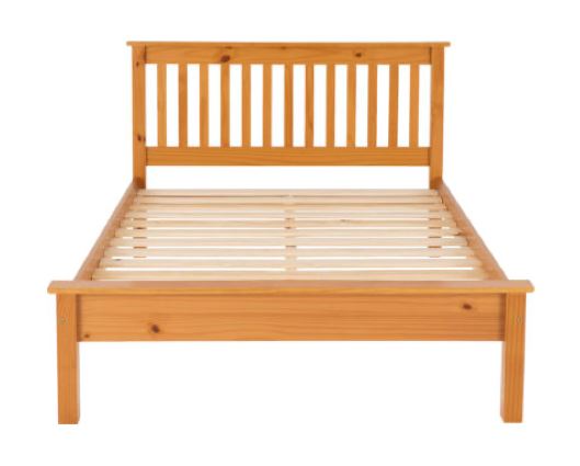 Monaco Double Bed Low Foot End - Antique Pine