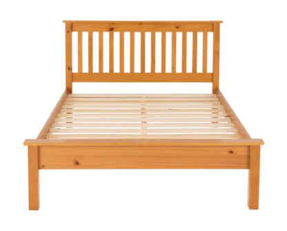Monaco Double Bed Low Foot End - Antique Pine
