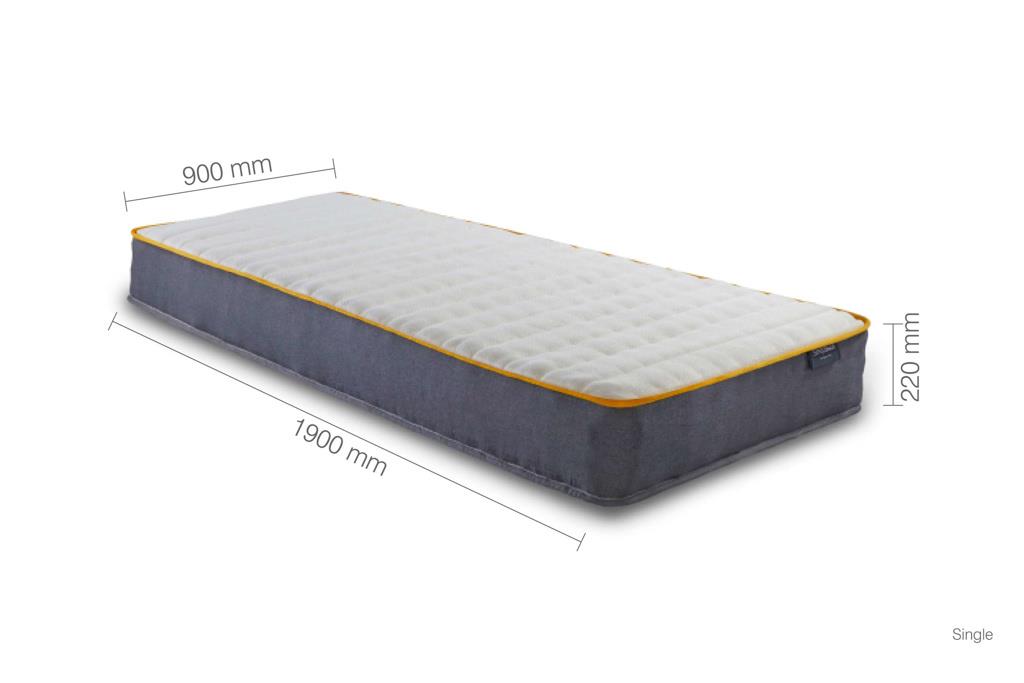 Roll Up Comfort 800 Pocket Mattress (22cm Depth) - Single