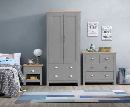 Lincoln 3 Piece Bedroom Set (3 Door Wardrobe, 3+4 Chest, 2 Drawer Bedside)