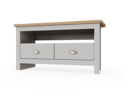 Lincoln TV Unit with 2 Drawers- Light Grey