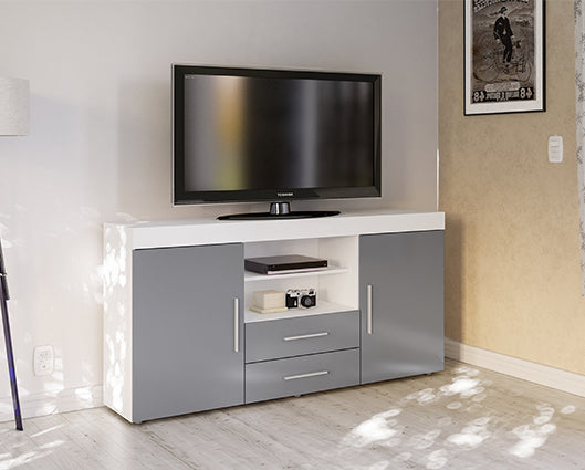 Edgeware 2 Door 2 Drawer Sideboard- White & Grey