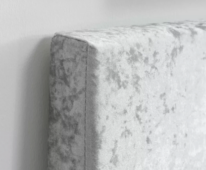 Berlin Double Ottoman Bed - Steel Crushed Velvet