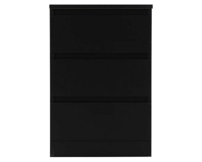 Marcus 3 Drawer Bedside - Black