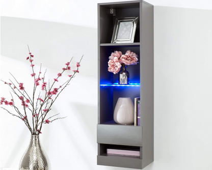 Graze Tall Shelf Unit with LED-Grey
