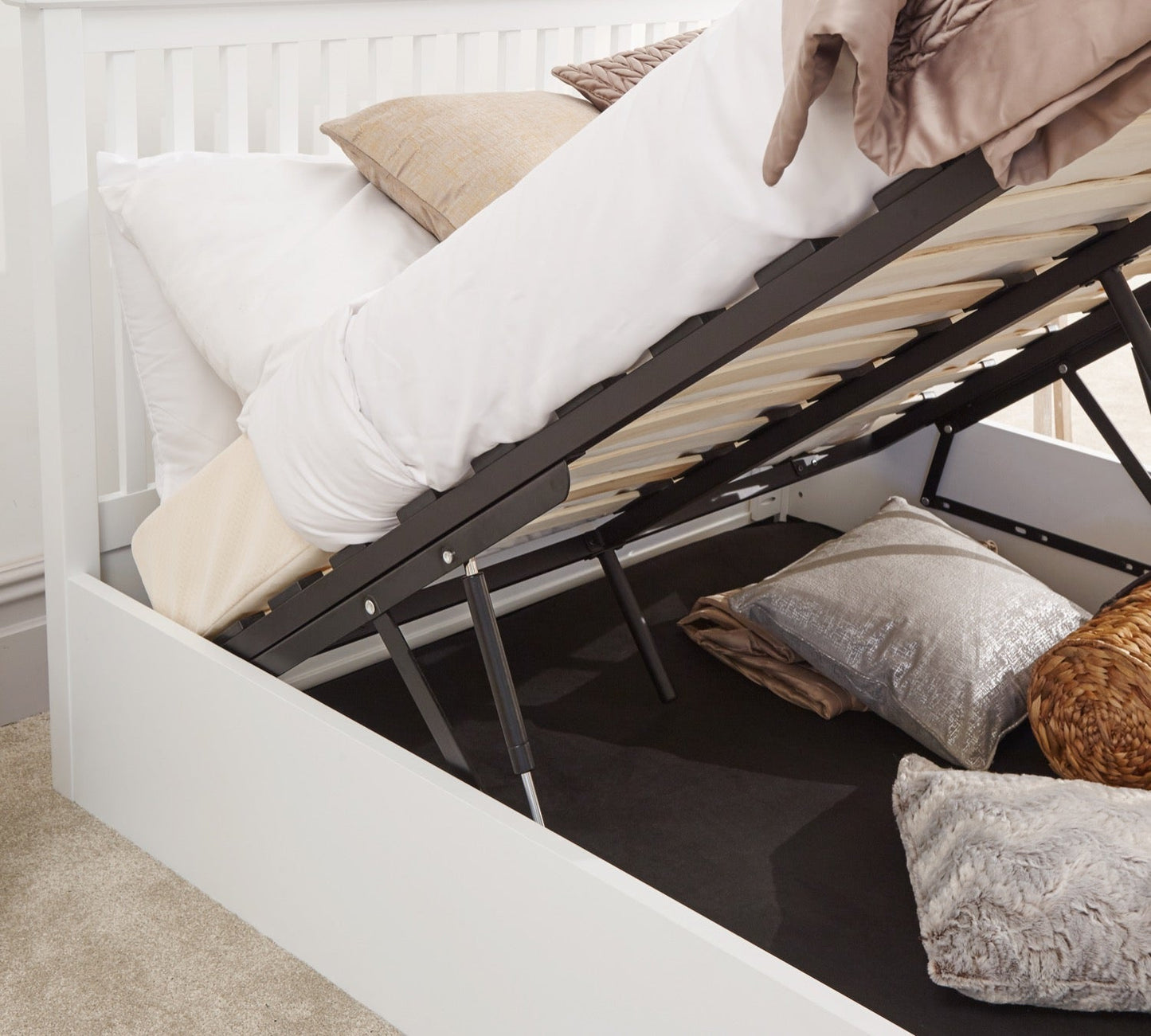 Coxon King Wooden Ottoman-White