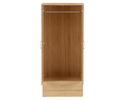 Neptune 2 Door 1 Drawer Wardrobe - Sonoma Oak Effect