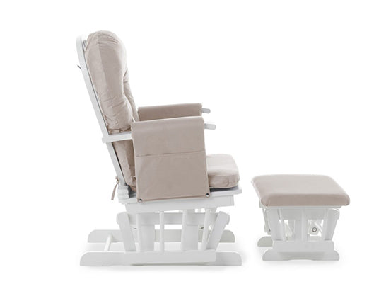 Mila Reclining Glider Chair and Stool - Sand