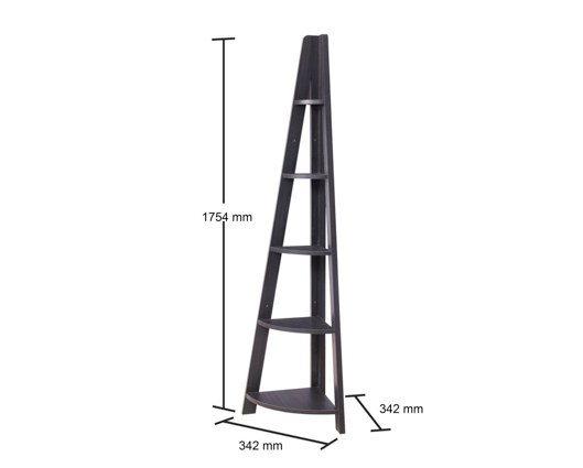 Corner Ladder Bookcase-Black