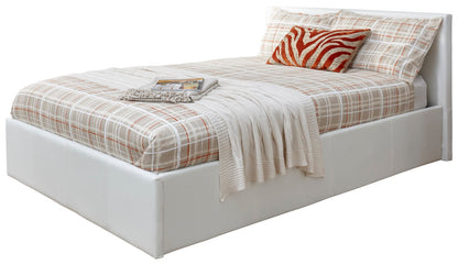 King End Lift Ottoman Bed-White