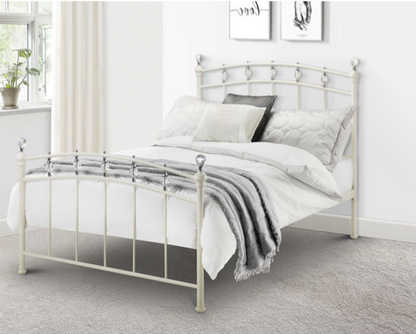 Sophie Crystal Double Bed - White